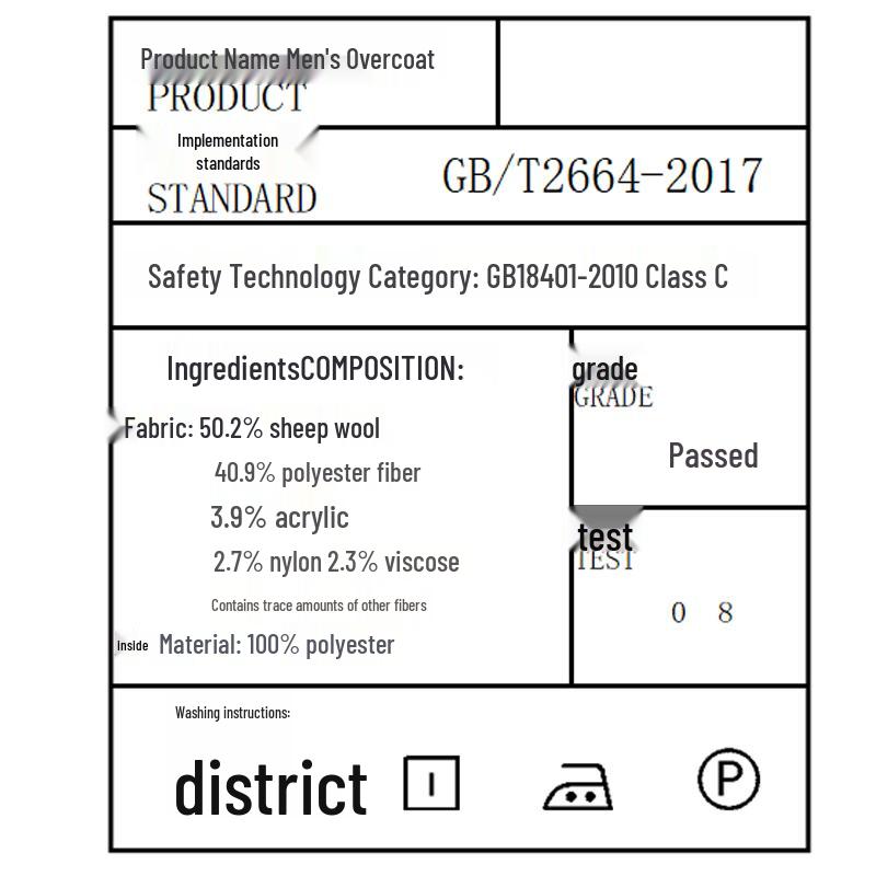 Yalu Herren Wollmischung Langer Winter-Trenchcoat