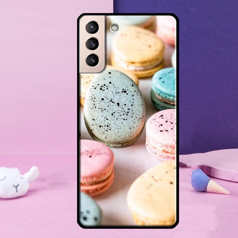 Macarons Cake Dessert Phone Case For Samsung Galaxy S25 S24 Ultra S9 S10 S20 S21 S22 Plus S23 FE S24 FE Cover