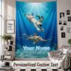 Custom Tapestry Wall Hanging, Wallace & Gromit Personalized Name Text Home Wall Decor