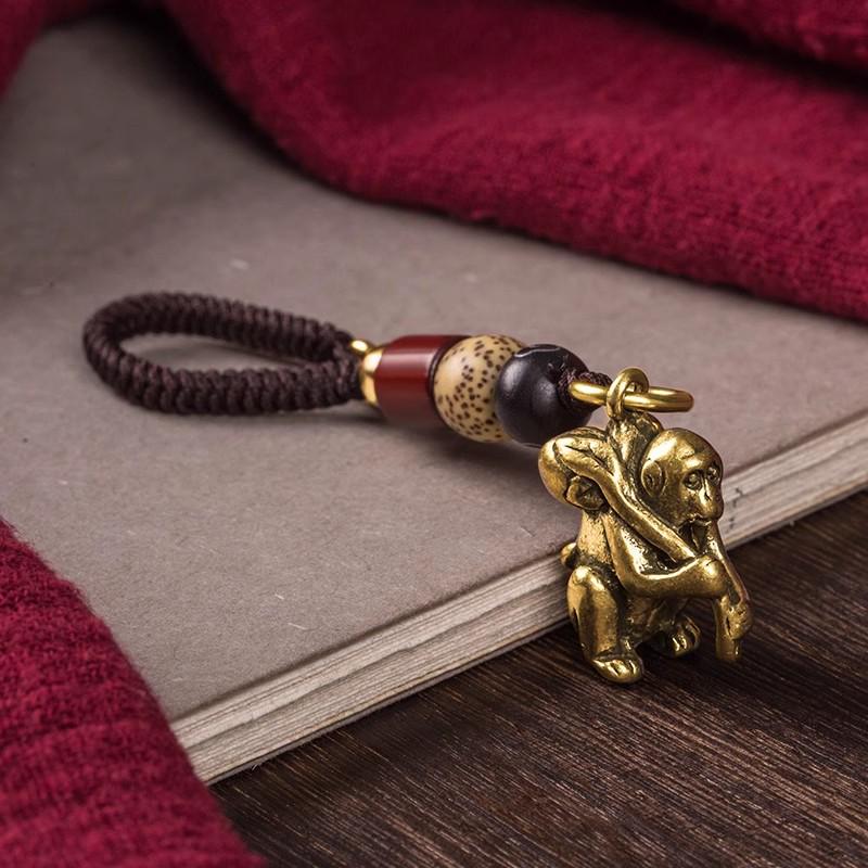 Twelve Zodiac Sign Brass Keychain Pendant - Handmade Gift for Men and Women