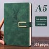 A5 Lambskin Deer Head Journal with Custom Logo - Premium Thick Notebook for Business Meetings