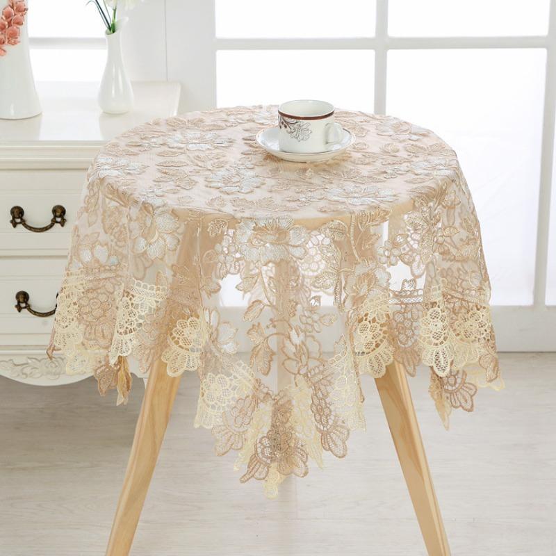 Lace Table Cloth Retro Embroidery Reception Tablecloths Decoration Party Valentine's Day Table Clothscountryside Wedding Holiday Round Table Fabric