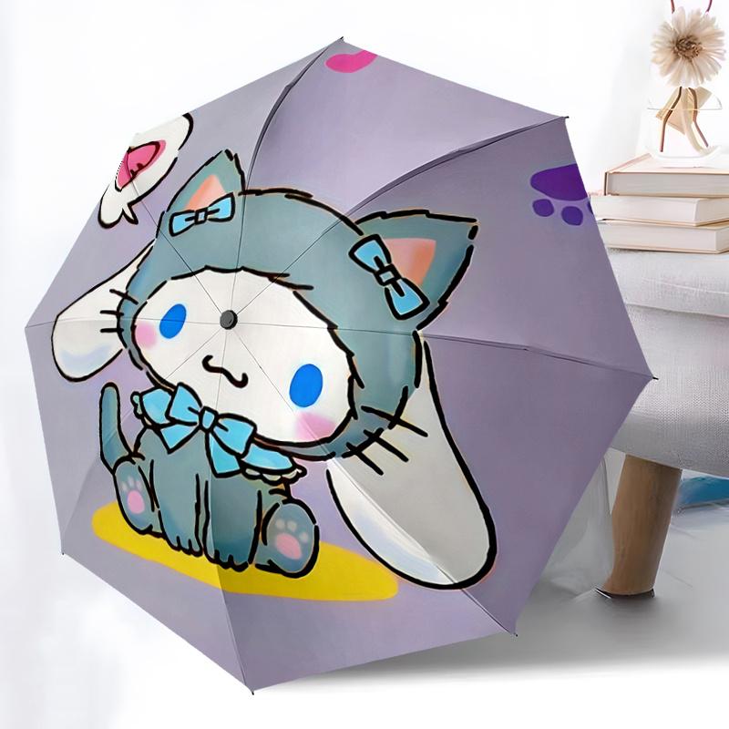 

1pc My Melody Automatic Opening/Closing Umbrella with Bow Design - Portable Folding Design, 8-Bone Iron Frame Outdoor Umbrella, Perfect Gift for Fans,