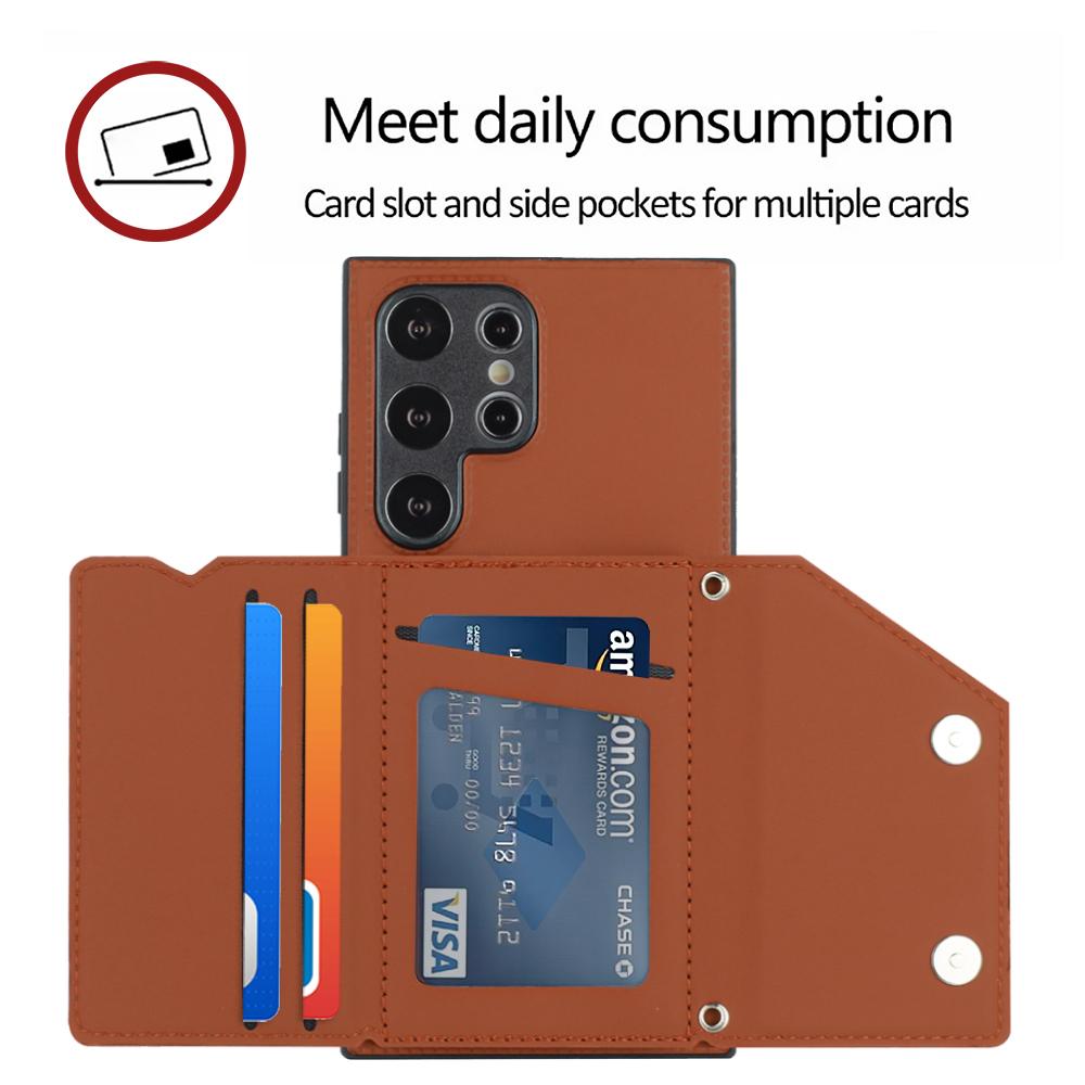 Wallet Phone Case For Samsung Galaxy S24 S23 FE S22 S21 A05 A05S A13 A14 A15 A23 A24 A33 A34 A52 A53 A54 A73 Card Holder Cover