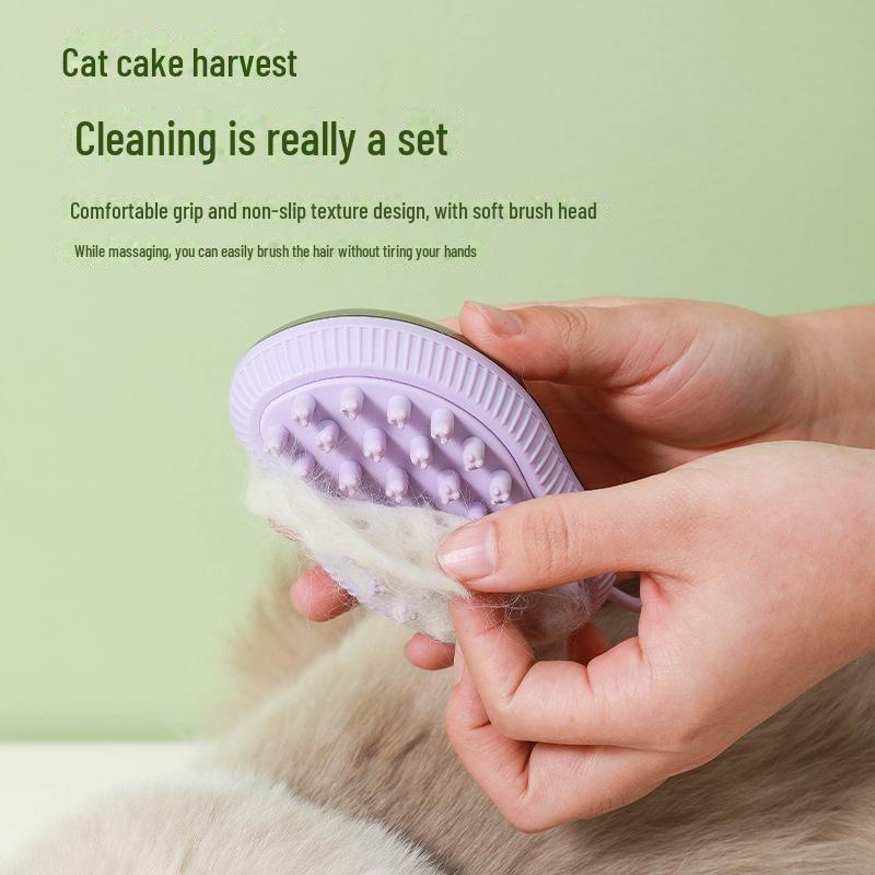 Silicone Push-Type Pet Bath Brush & Detangling Comb