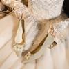 Champagne High Heels Female Lead Wedding Dress Not Tired Feet Bridal Shoes Niche Versatile Single Shoes
