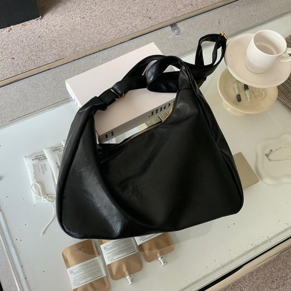 Square Leather Shoulder Bag Hobo Women Handbag Vintage Boston Crossbody Bag  Work