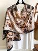 Elegant Women Silk Scarf Wrap Shawl Floral Print Lady Sunscreen Bandanas Hijab Mujer Scarve Pareo Headscarf Boho Korean Fashion
