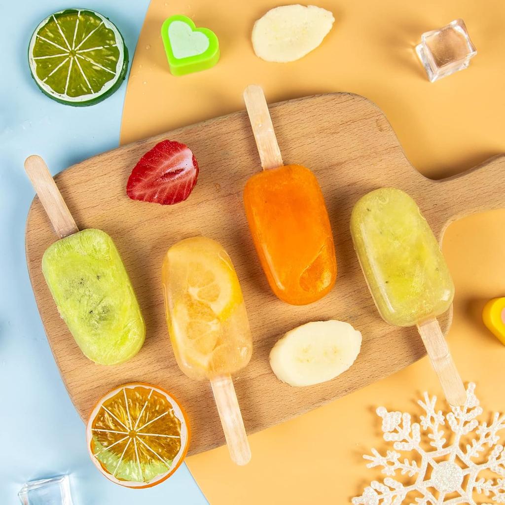 popsicle silicone mold, 4 cavity popsicle molds, home DIY ice cream. Children's handmade cake, ice cream mold, oval cake