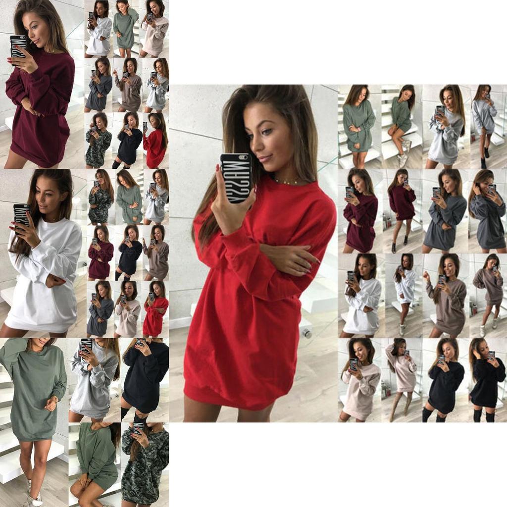 Stylish Women's Oversized Hoodie Dress Long Pullover Sweatshirt For Winter Wear