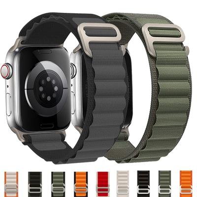 Bracelet à boucle Alpine pour Apple Watch ultra 45mm 41mm 44mm 40mm 49mm 42mm 38mm, Bracelet en métal iWatch Ultra SE 8 7 6 5 4, Bracelet en Nylon