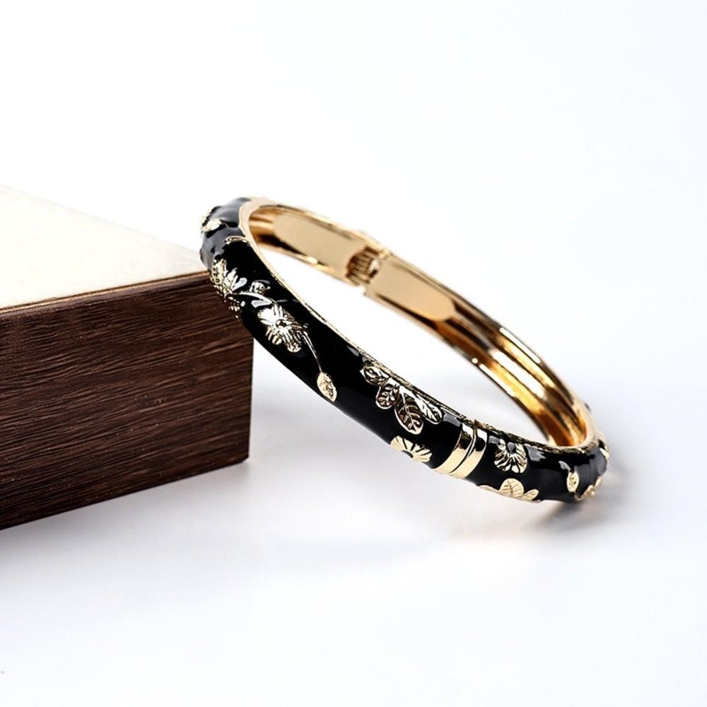 

Colorful Vintage Cloisonne Bangle Enamel Women s Hand Bracelet Vintage Flower Bangle Girls чёрный