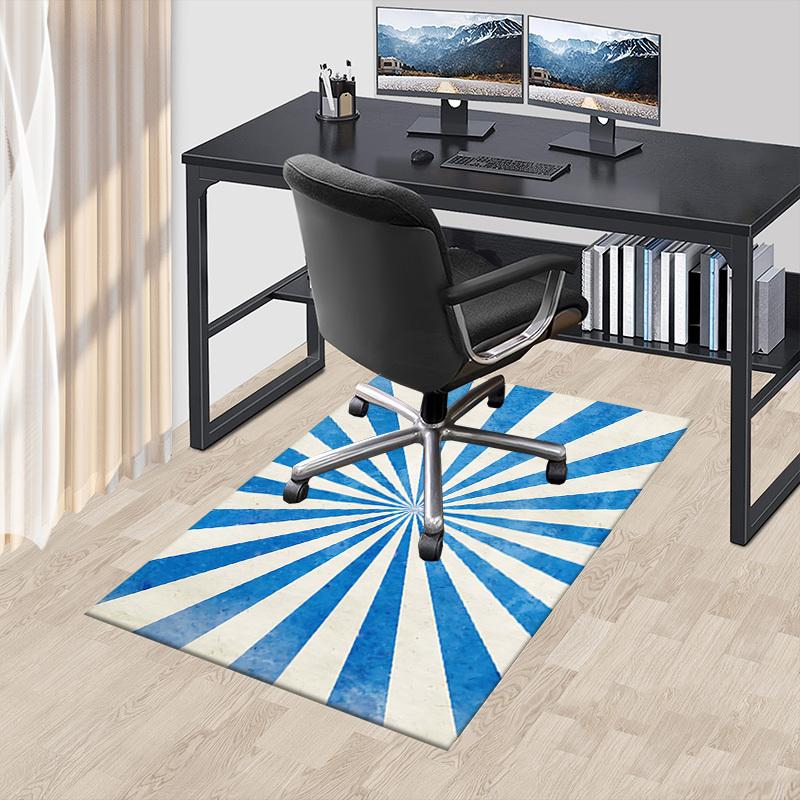 1PC Blue Stripes Sunburst Extra Large Non Slip Floor carpet, Office, family, bedroom Large Area Rug Indoor Rugs, Vibrant Colors
