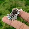 Natural Coconut Jasper Swiss Blue Topaz New Pendant Jewelry 925 Sterling Silver