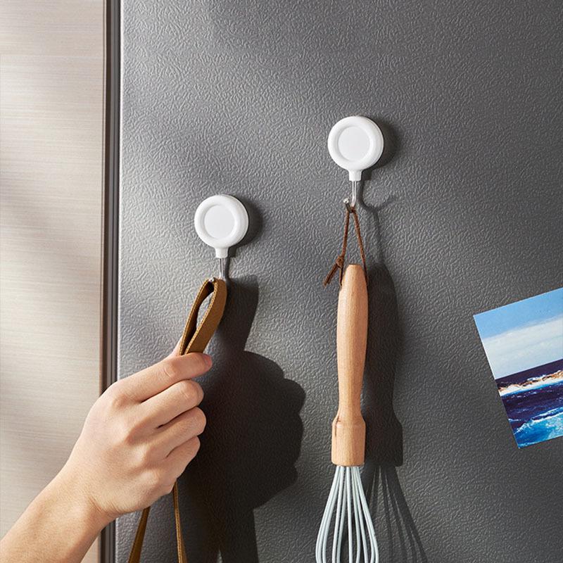 2pcs Strong Magnetic Hook Punch-free Refrigerator Magnetic Hook Non-sticky Hook Magnetic Hook