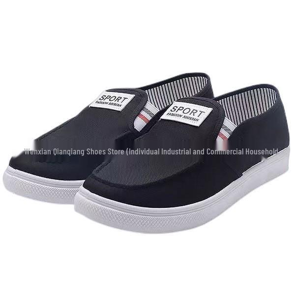 Men's Spring & Autumn Denim Slip-on Shoes - Casual, Comfortable Linen Canvas Board Shoes for Students