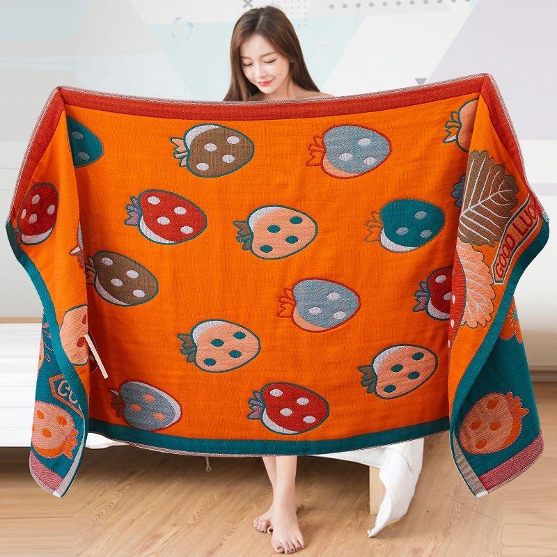 

Мультяшное кошачье банное полотенце 80*160 см Чистый хлопок Впитывающее банное полотенце 5-слойная хлопковая марля Супермягкое Нежное к коже и Комфортное банное полотенце strawberry