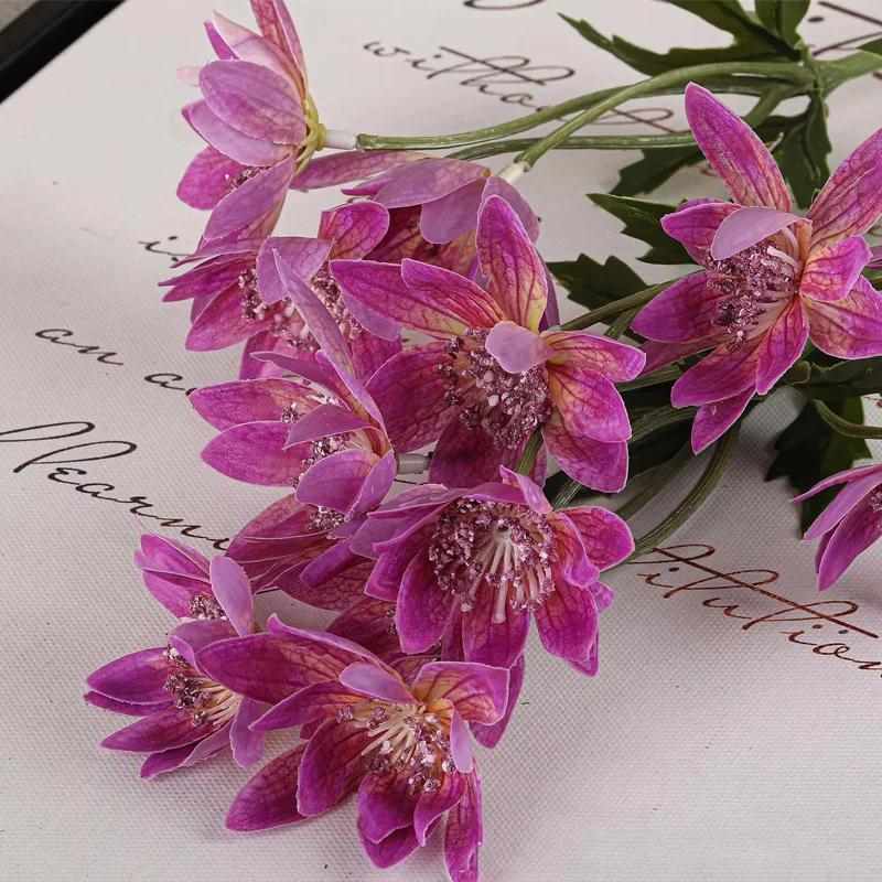 5Pc/lot Artificial Moisturizing Dandelion Real Touch Lotus Flowers for Wedding Decor Bridal Bouquet Home Decoration Party Floral