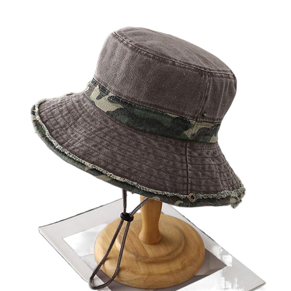 

Anti-Sun Denim Fishermen Caps Camouflage Edging Casual Cap New Sunscreen Hat Outdoor Sports колір світло кави