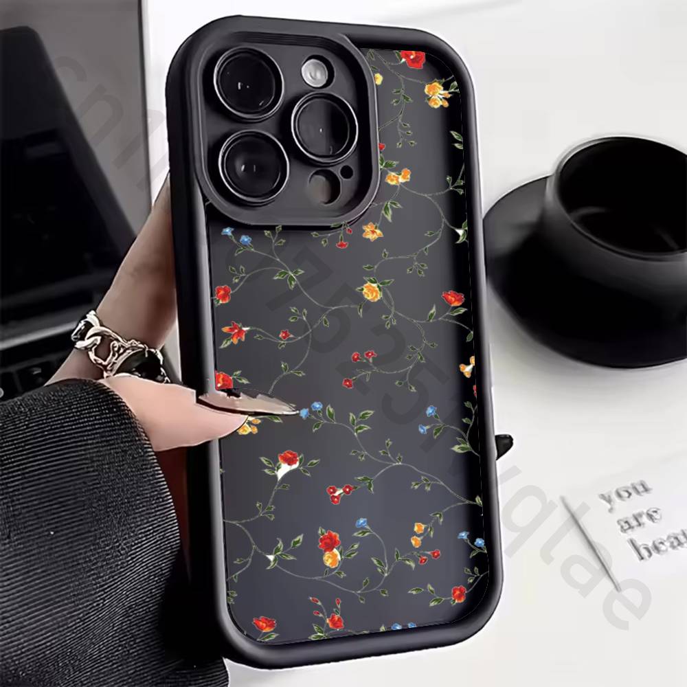 Flower Silicone Case For iPhone 13 11 15 17 12 14 16 Pro Max 17 Air Plus SE Shockproof Soft Protective Cover