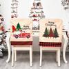 Christmas Decorative Chair  Creative Cartoon Machine Embroidered Linen Flower  Back Cover Car Cushion Case