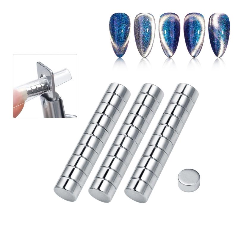 30 Teile/beutel Starker Magnet Zylindrischer Multifunktionaler Katzenaugenmagnet Nagelmagnet für UV LED Magnet Nägel Gelpolitur