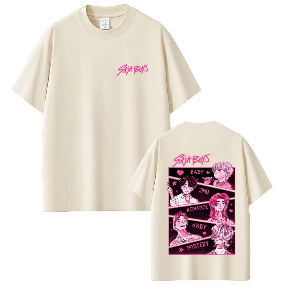 Movie KPop Demon Hunters Saja Boys Graphic T-shirt Summer Men's Women Korean Fashion Trend T Shirts Man Vintage Oversized Tshirt