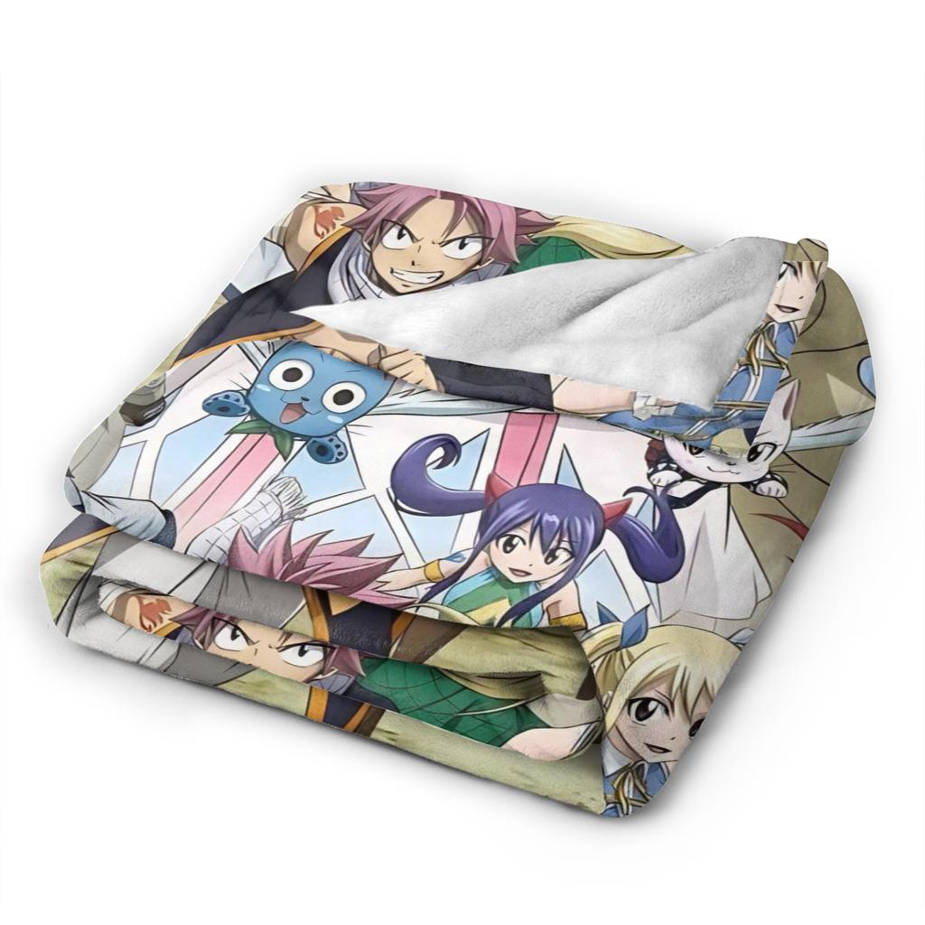 Fairy Tail Flannel Blanket Super Warm Throw Blanket for Living Room Decorative Fluffy Bedspread Sofa Bed Cover