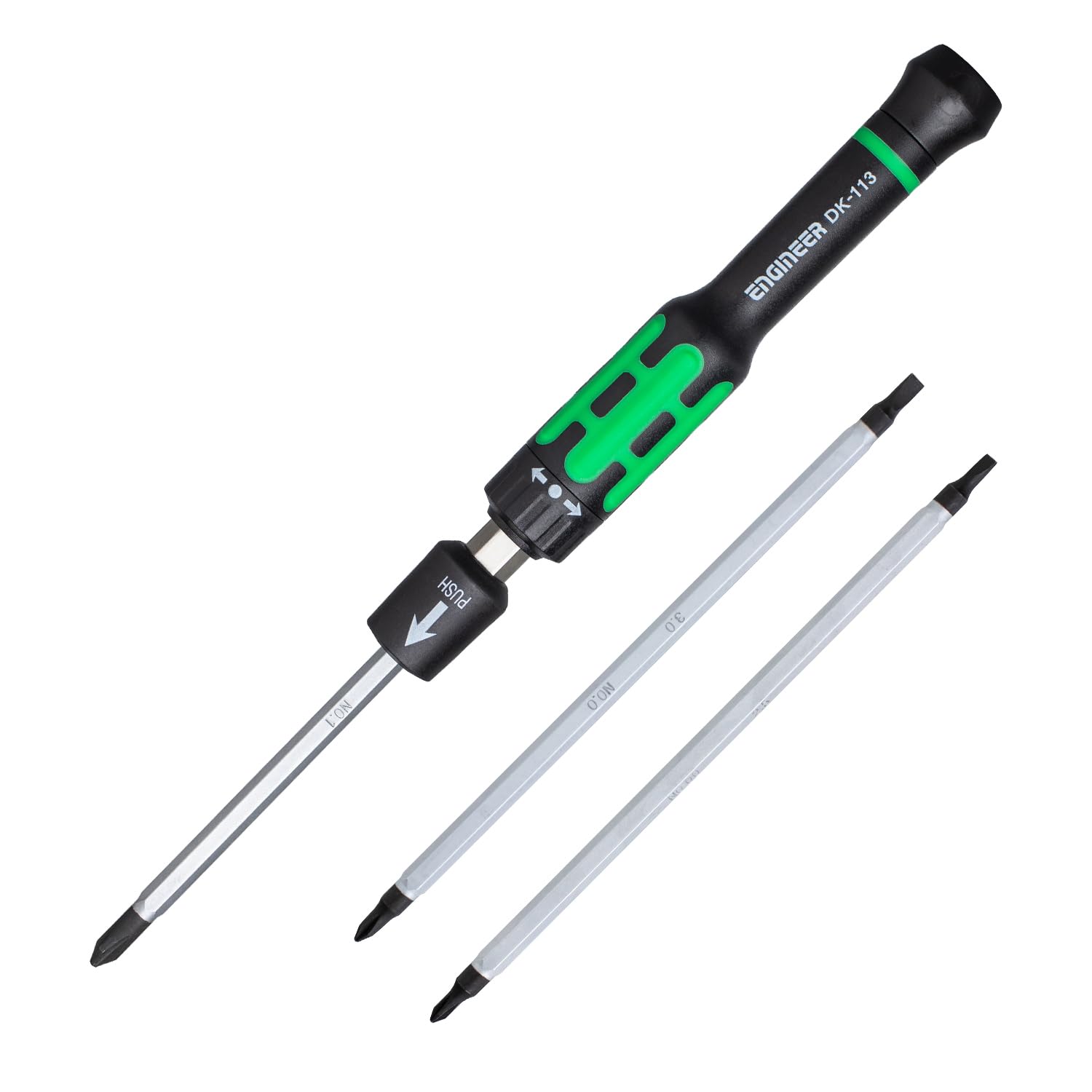 Engineer Interchangeable Precision Screwdriver +No.00/-2.5, +No.0/-3.0, +No.1/-4.0 DK-113