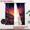 2D flat printing 2pcs Party Curtains Desert Sunset River Cactus Digital Printed Polyester Drapes Party Decorations for Home
