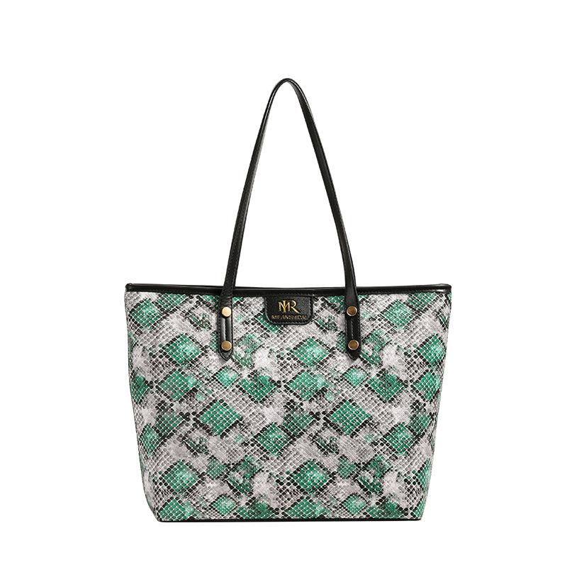 

Новая универсальная наплечная сумка с принтом в иностранном стиле 2025 года, модная корейская версия высококлассной вместительной сумки для поездок зелёный