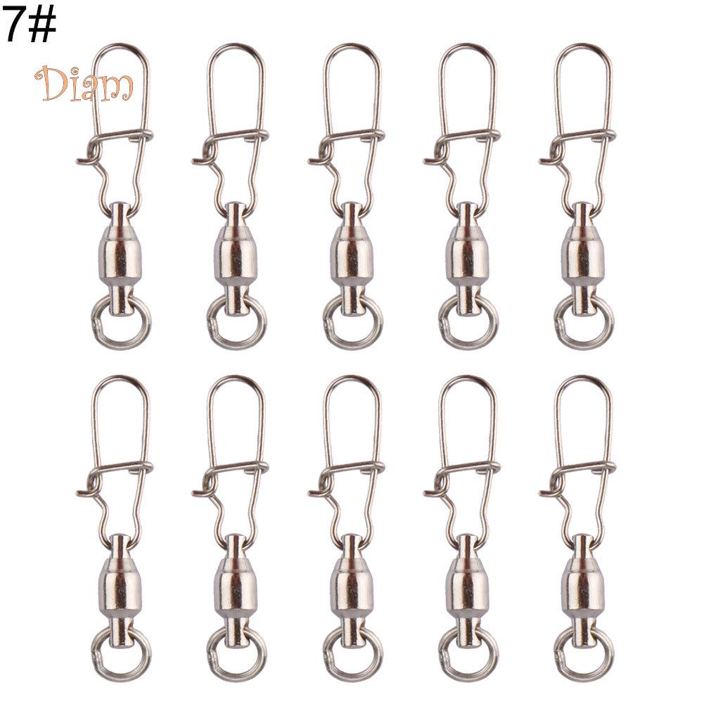 VIGOR GOODs 10 piezas de acero inoxidable conector de pesca rodamiento giratorio con pasadores a presión