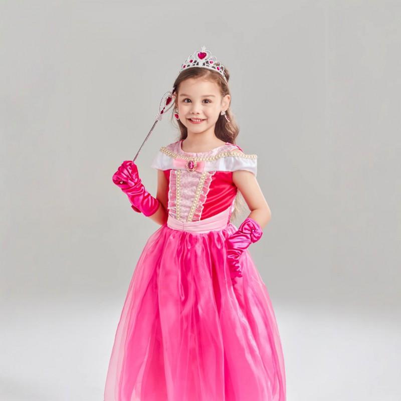 Girls Princess Dress Short Sleeve Party Costume Kids 110-150cm
