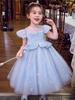 Girls' Princess Dress Summer Dress 2026 New Children's Puff Mesh Bubble Sleeve Dress Girls' Birthday Dress
