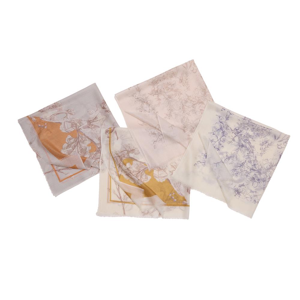 Water-Soluble Cashmere Scarf: Lightweight Square Shawl for Summer & Air-Conditioned Comfort