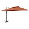 vidaXL Cantilever Parasol with Ventilation 300x300 Cm Terracotta