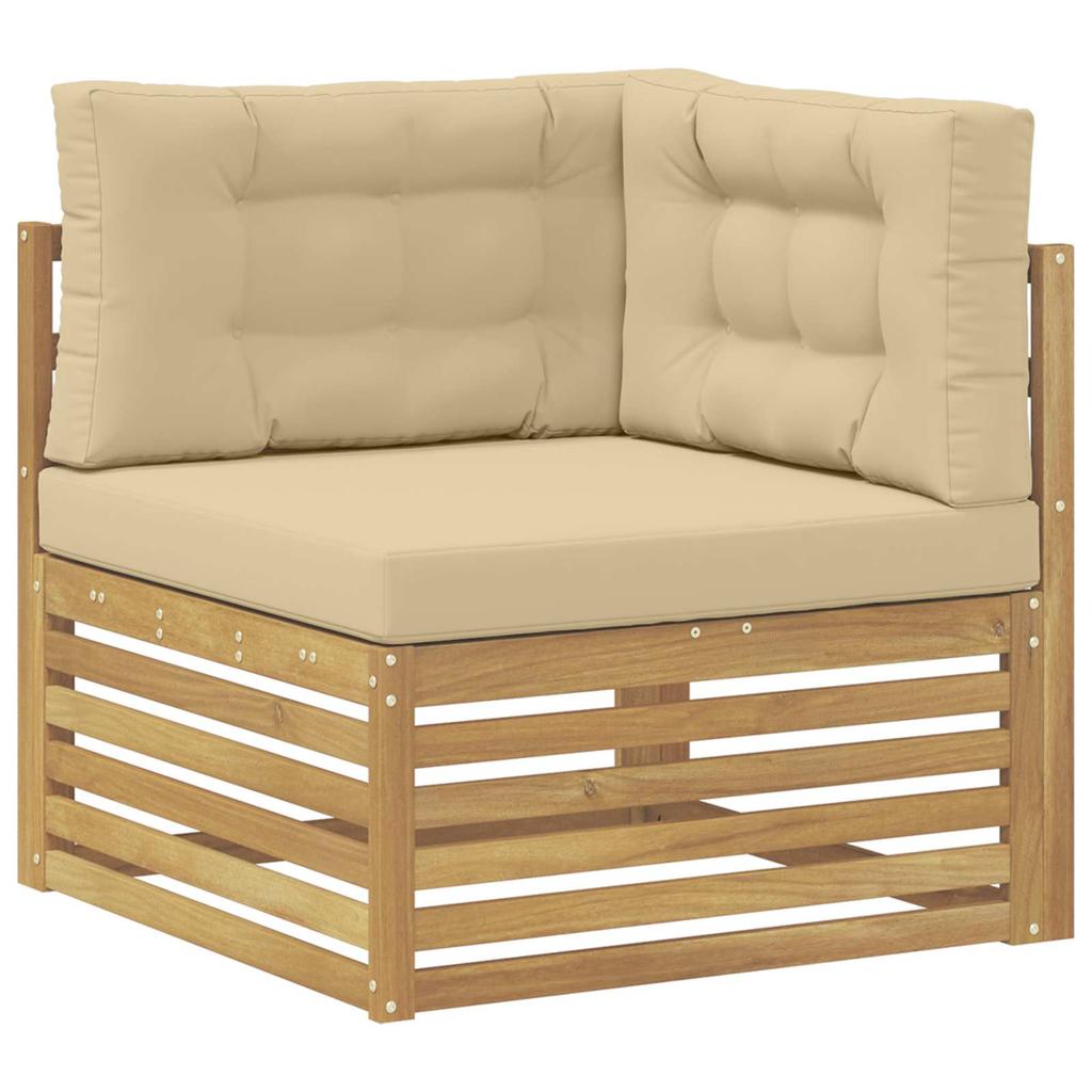 Outdoor Sofa Set with Cushions 7 pcs White and Beige