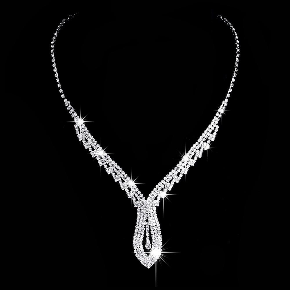 Accessories, Jewelry Wedding Dress Women'S Accessories Sparkling Rhinestone Necklace Earring Cover