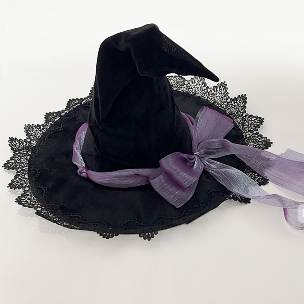 Halloween Witch Wizard Hat Cosplay Party Wide Brim Pointed Hat Carnival Stage Performance Costume Photo Props