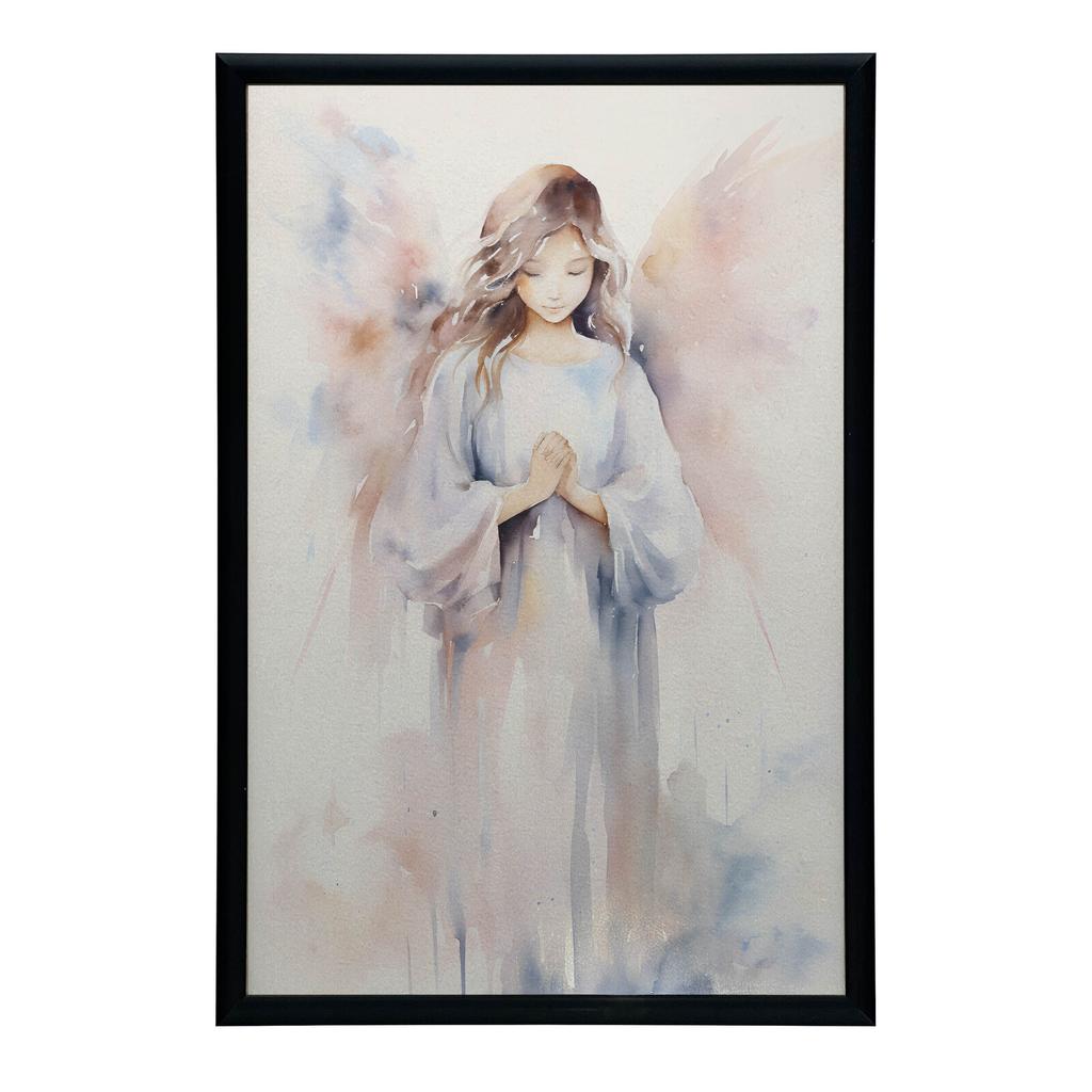 Anielska Delikatność W Pastelach Anielska Delikatność W Pastelach, 30X40 Cm, Rama Drewniana Ciemny Brąz, Papier Matowy 230 Gsm