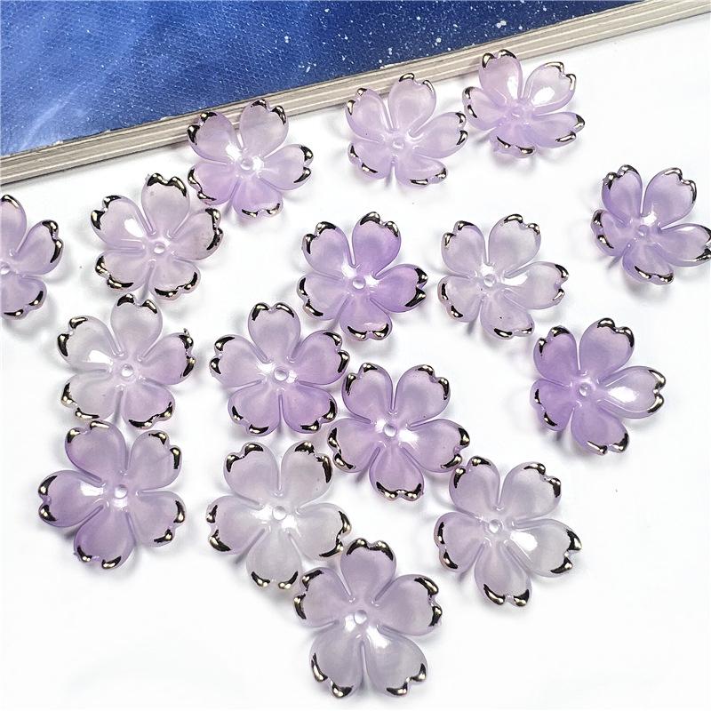 

50 шт. 19 мм акриловые бусины вишни, лепестки, очаровательные соединители, серьги «сделай сам», ювелирные изделия для волос, аксессуары из смолы as the picture