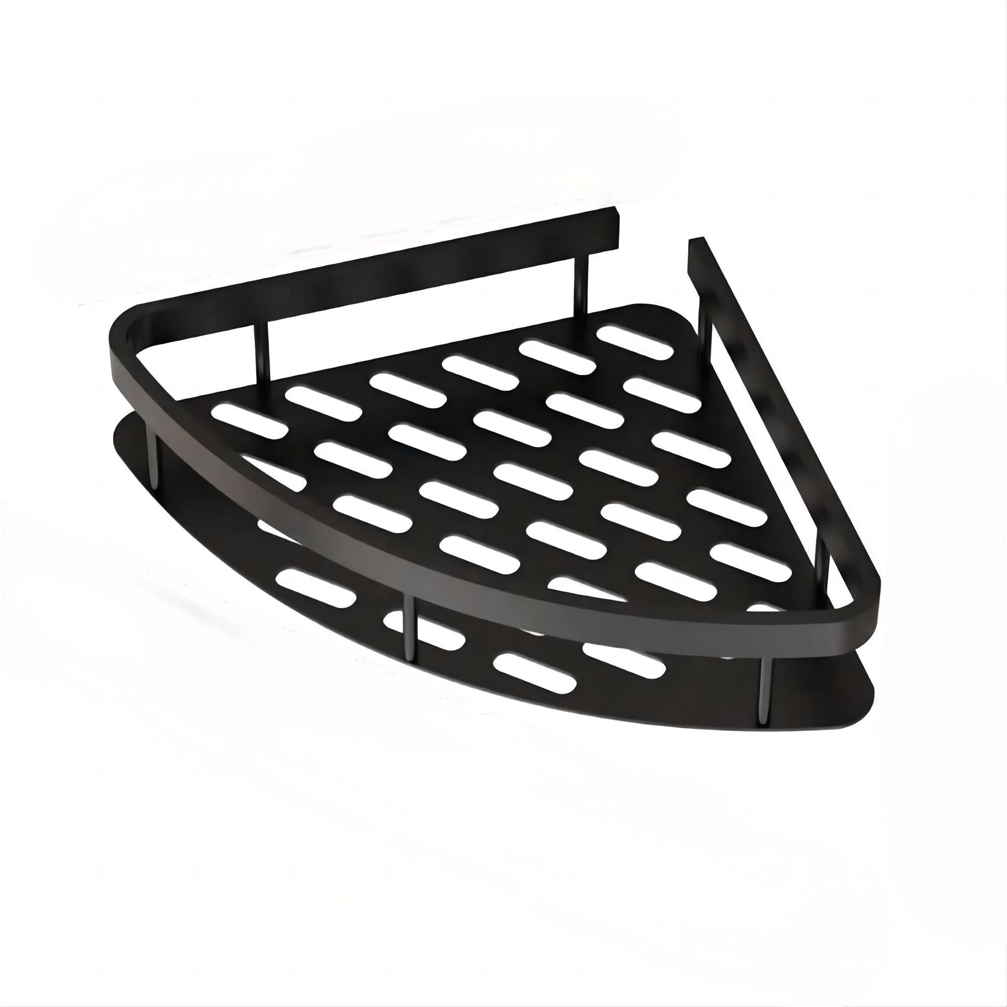 

Одна треугольная полка для ванной комнаты, стеллаж для хранения бытовых принадлежностей для ванной комнаты, черный настенный штатив, стеллаж для хранения вещей в ванной комнате, хранение