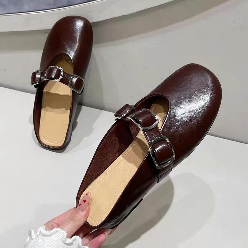 Fashion Slippers Women Flats Slingback Cozy Mules Shoes Summer Casual Beach Woman's Sandals 2025 Fashion Dress Walking Chaussure Femme