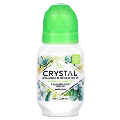 KRYSTAL, deodorant s vylepšenými minerály Roll-On, vanilka a jasmín, 2,25 fl oz (66 ml)