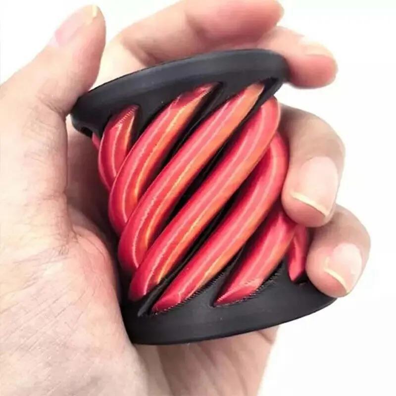 3D Printed Spiral Cone Fidget Toy Impossible Pyramid Channel Sculpture Passes Through Pyramid Toy Mini Vortex Line Illusion