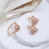 Crystal Flower English Earrings For Women Luxury  Rose Gold Color Natural Zircon Accessories Vintage Fine Jewelry