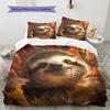 Sloth Pattern Bedding Home Decoration Birthday Gift (1 * duvet cover + 2 * pillowcase, without core)