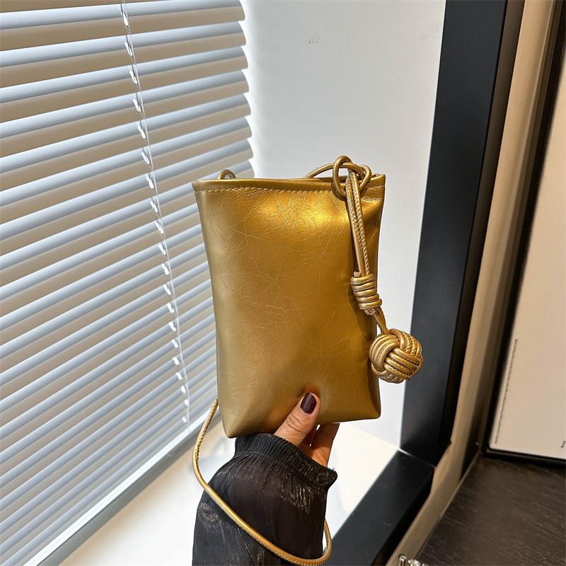 Trendy Gold Crossbody Phone Bag For Casual Daily Use Chic Small Handbag