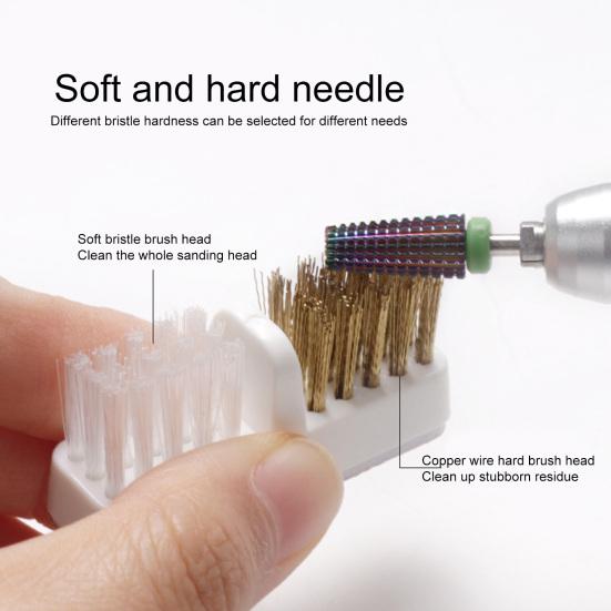 Manicure Drills Brush Soft High Elasticity Anti-Scratch Copper Wire Dual-Use Electric Manicure Machine Drills Grinding Head Brush Nails Accessories
