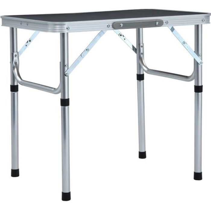 VidaXL Table pliable de camping Gris Aluminium 60x45 cm
